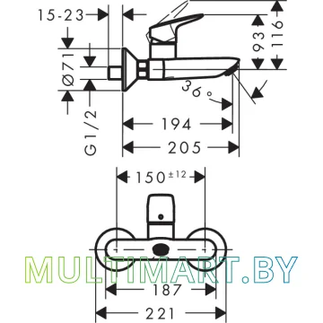 Смеситель Hansgrohe Logis 71225000 картинка 2
